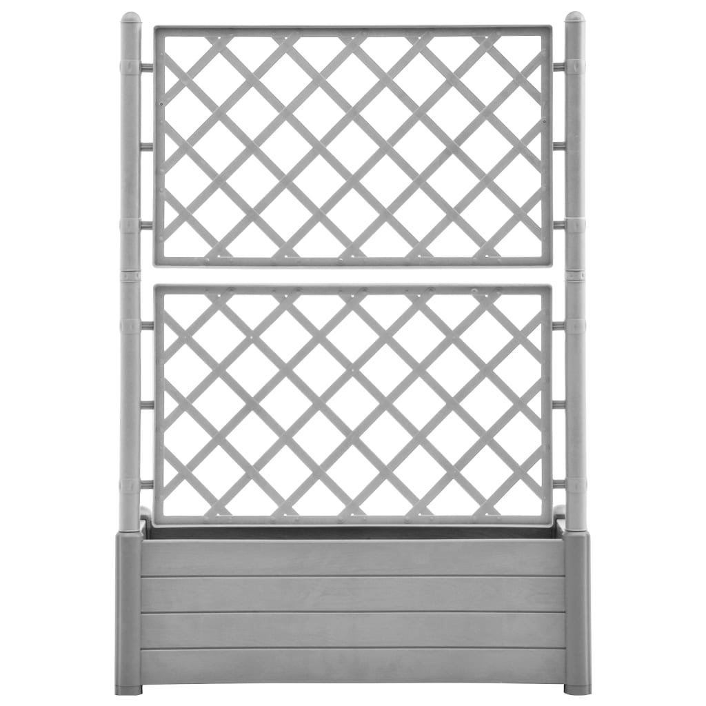 Vidaxl fioriera con latwerk 100x43x142 cm pp pietra grigio