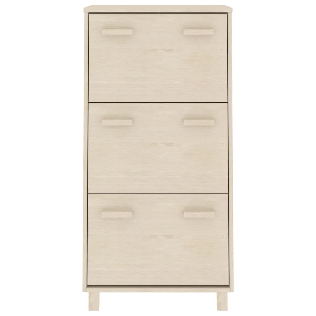 Vidaxl schoenenkast hamar 59,5x35x117 cm grenenhout honingbruin