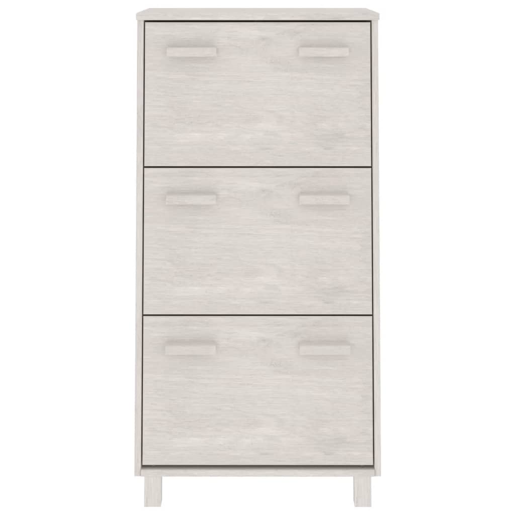 Vidaxl schoenenkast hamar 59,5x35x117 cm massief grenenhout wit