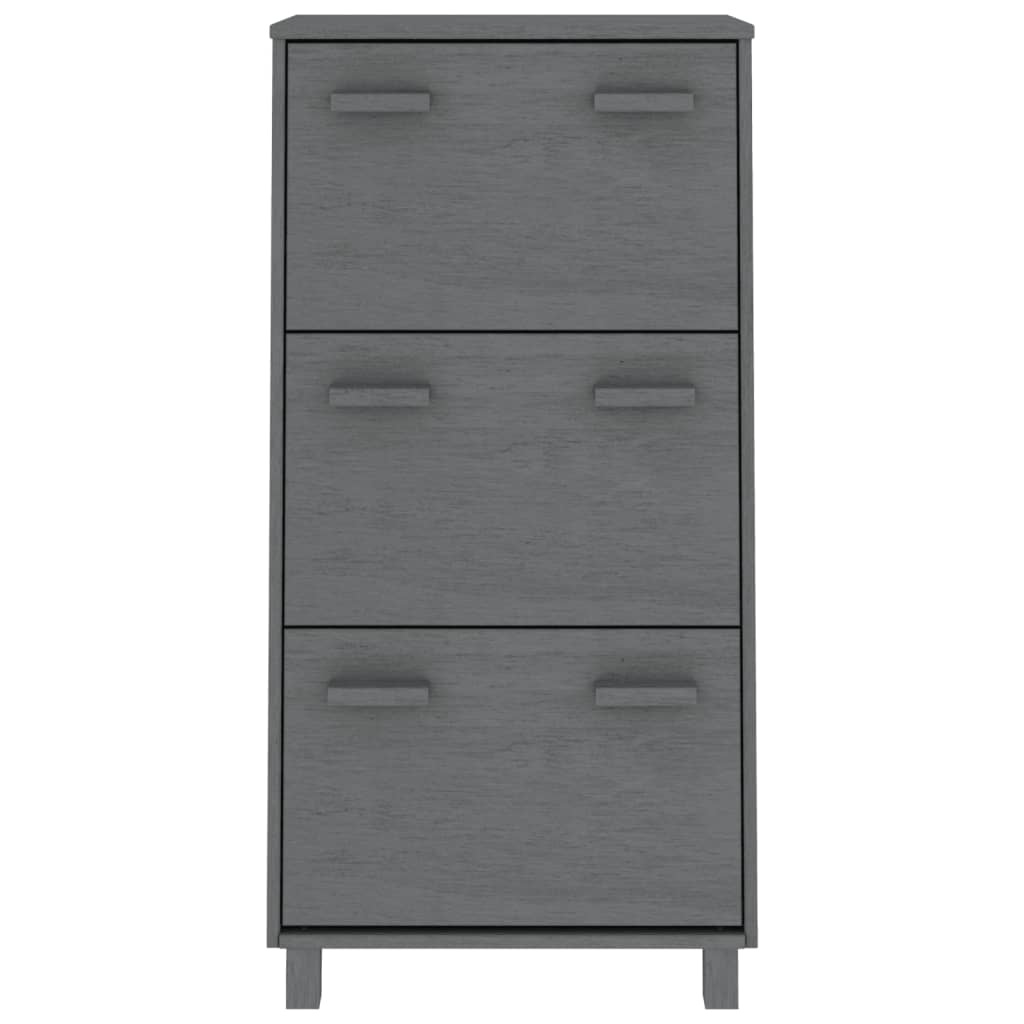 Vidaxl Cabinet da scarpe Hamar 59.5x35x117 cm Pino in legno grigio scuro