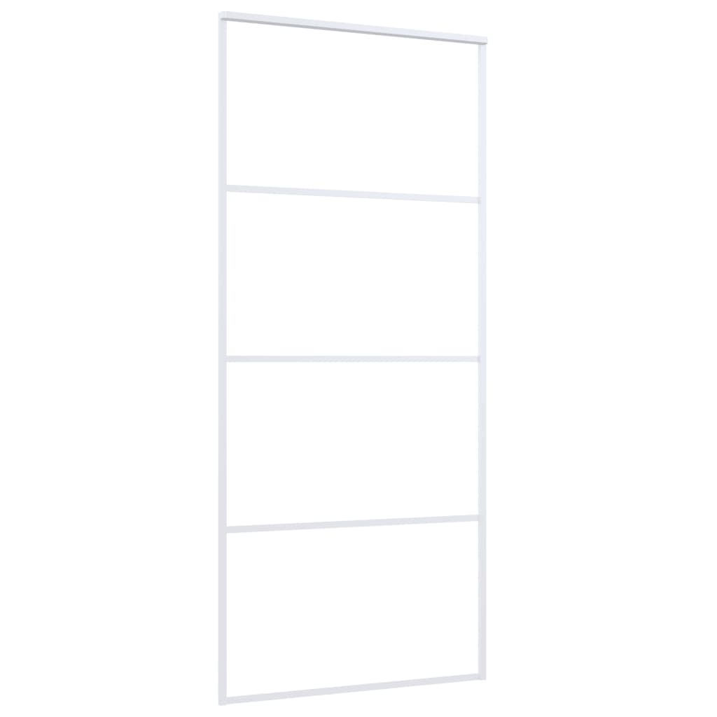 Porta scorrevole Vidaxl 90x205 cm ESG vetro e bianco in alluminio