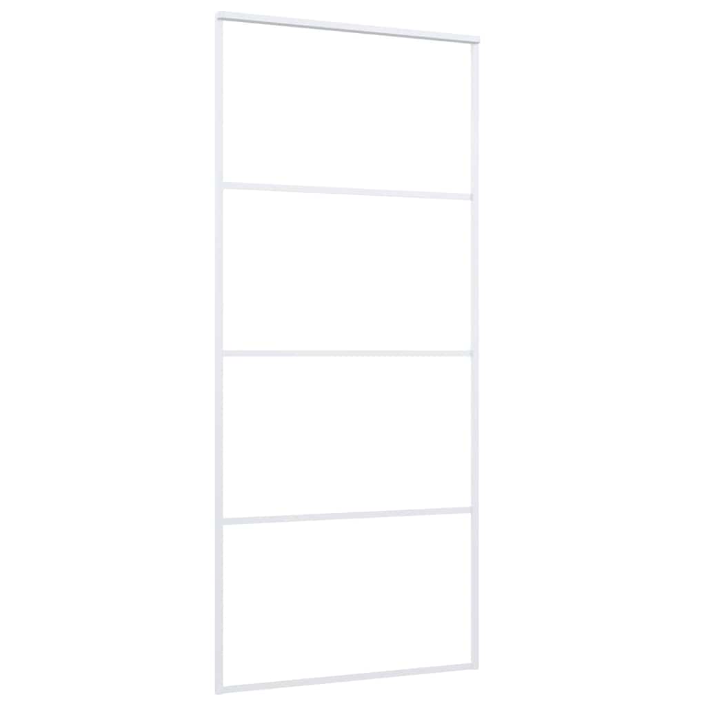 Porta scorrevole Vidaxl 90x205 cm in vetro ESG e bianco in alluminio