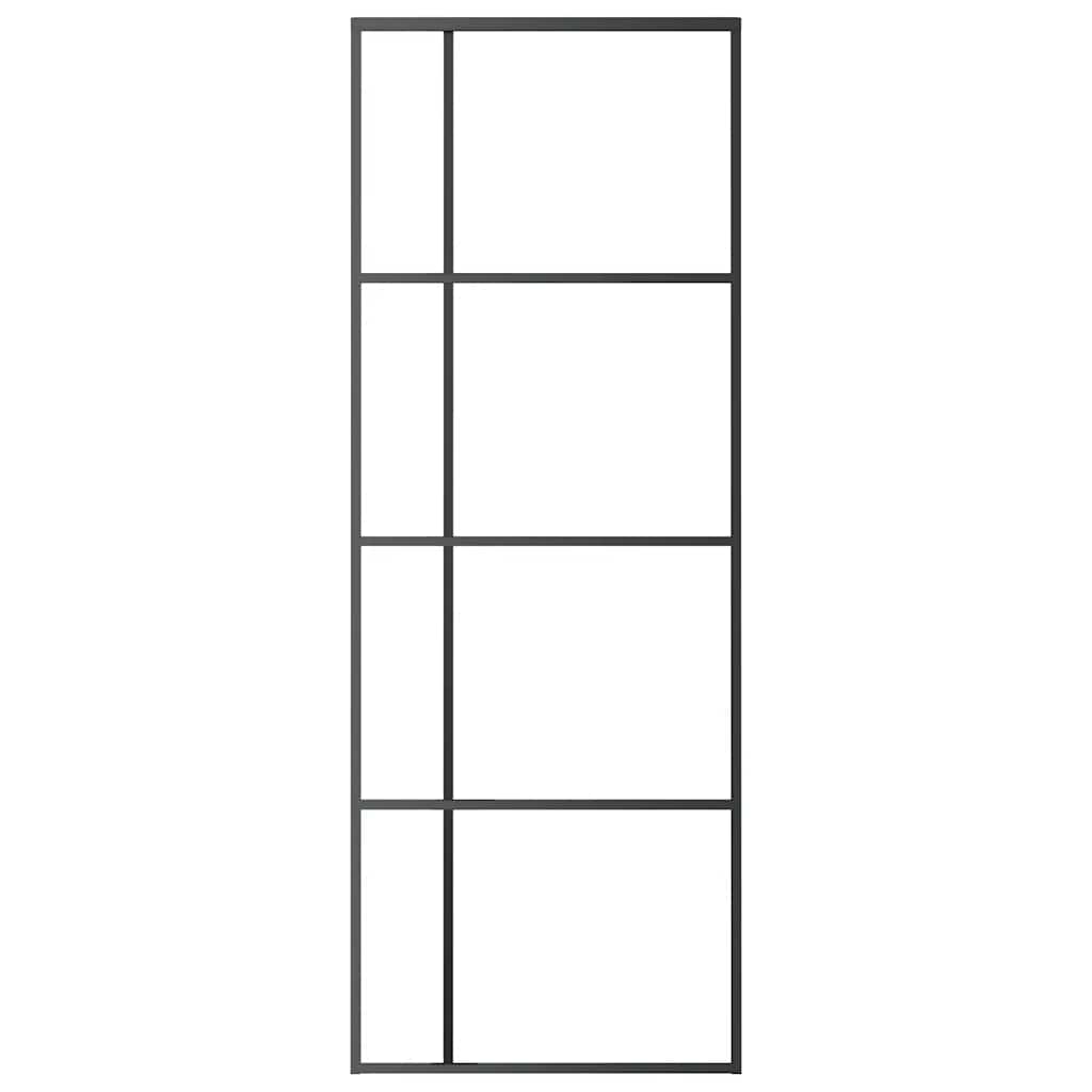 Vidaxl schuifdeur 76x205 cm mat esg-glas en aluminium zwart