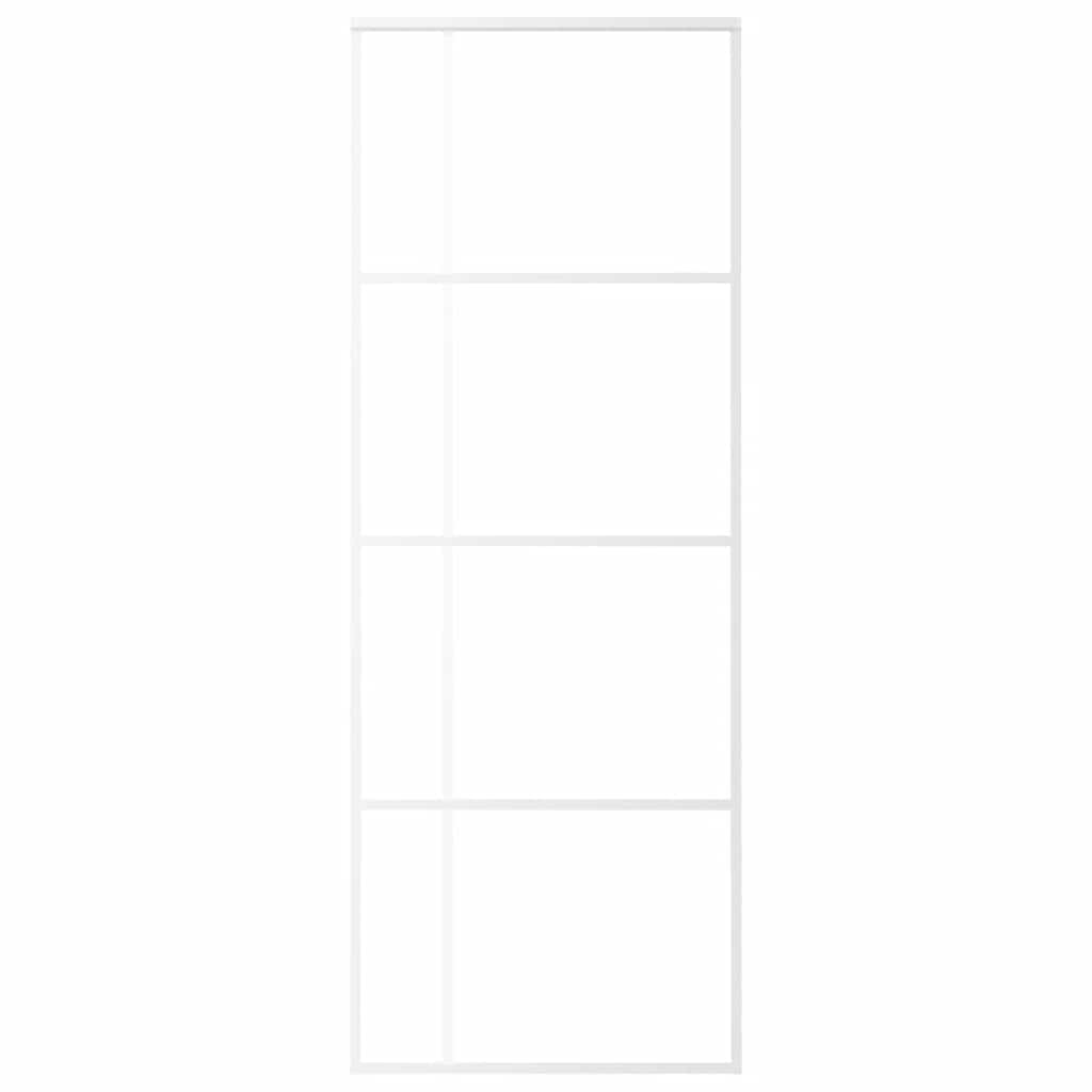 Vidaxl schuifdeur 76x205 cm mat esg-glas en aluminium wit