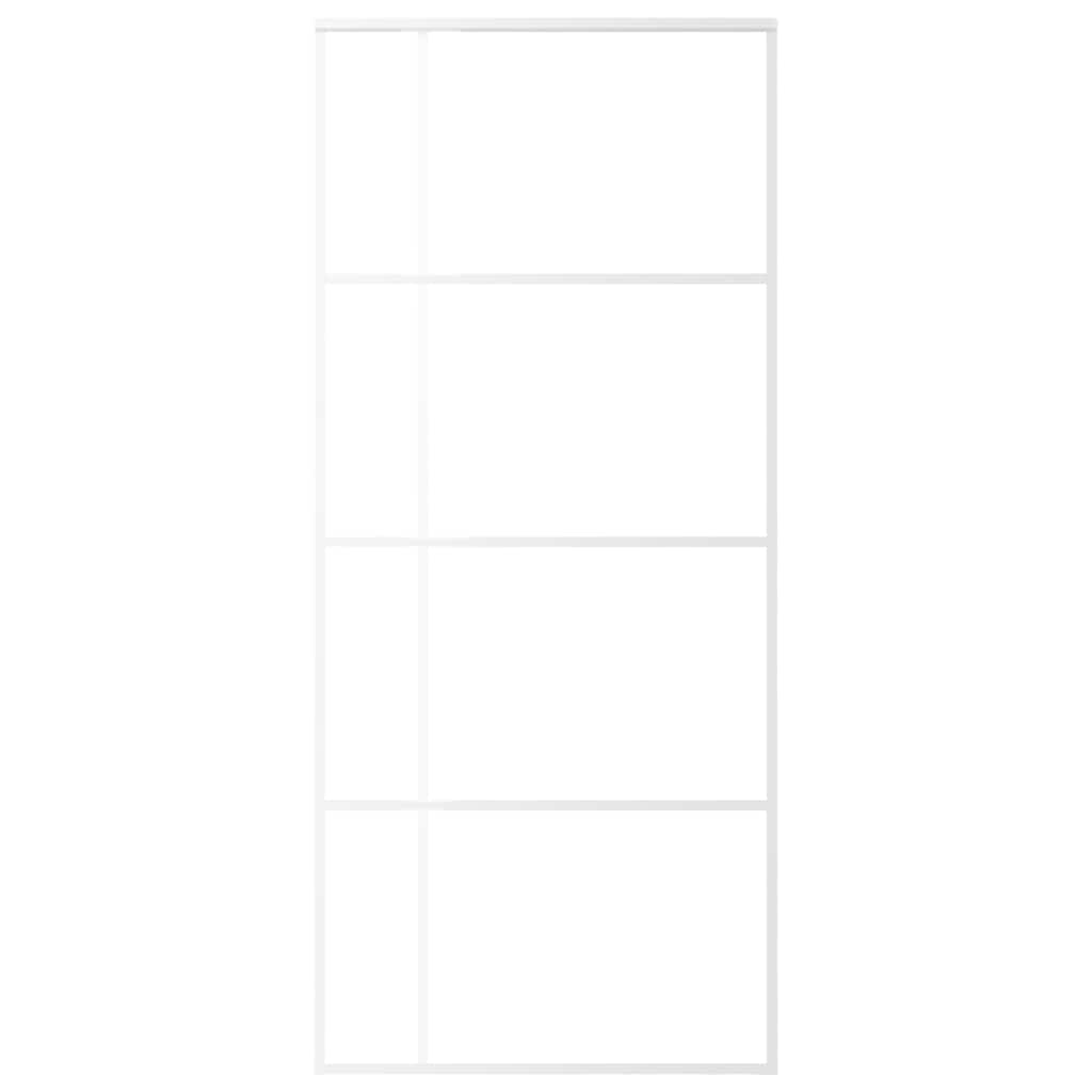 Vidaxl schuifdeur 90x205 cm mat esg-glas en aluminium wit