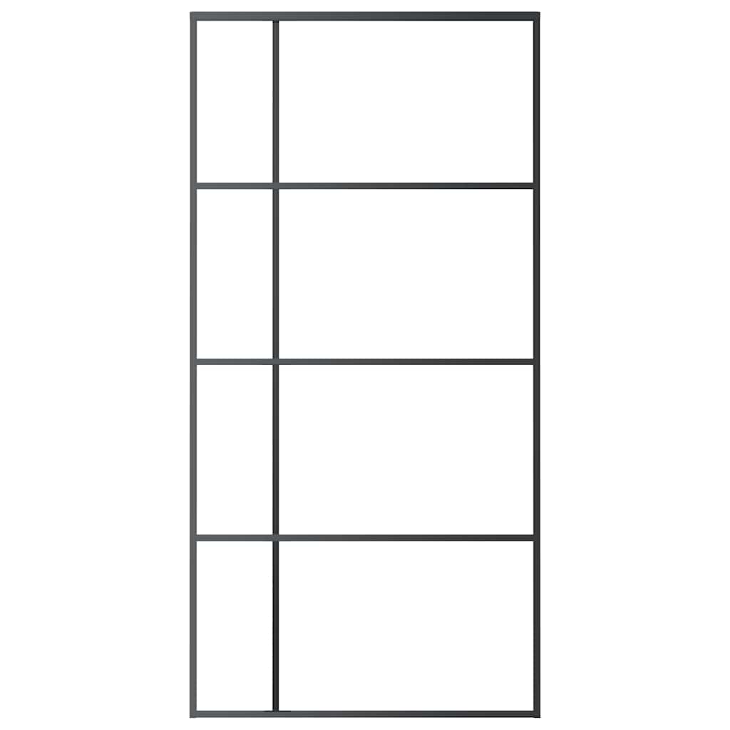 Vidaxl schuifdeur 102,5x205 cm esg-glas en aluminium zwart