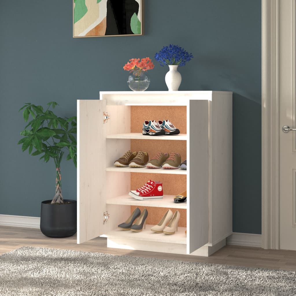 Vidaxl Cabinet da scarpe 60x35x80 cm Pino solido
