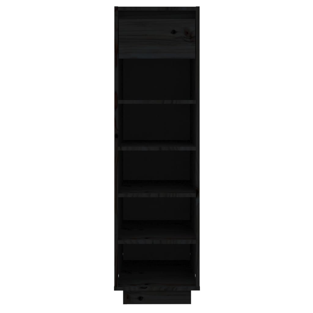 Armadio da scarpe Vidaxl 30x34x105 cm Pino solido nero