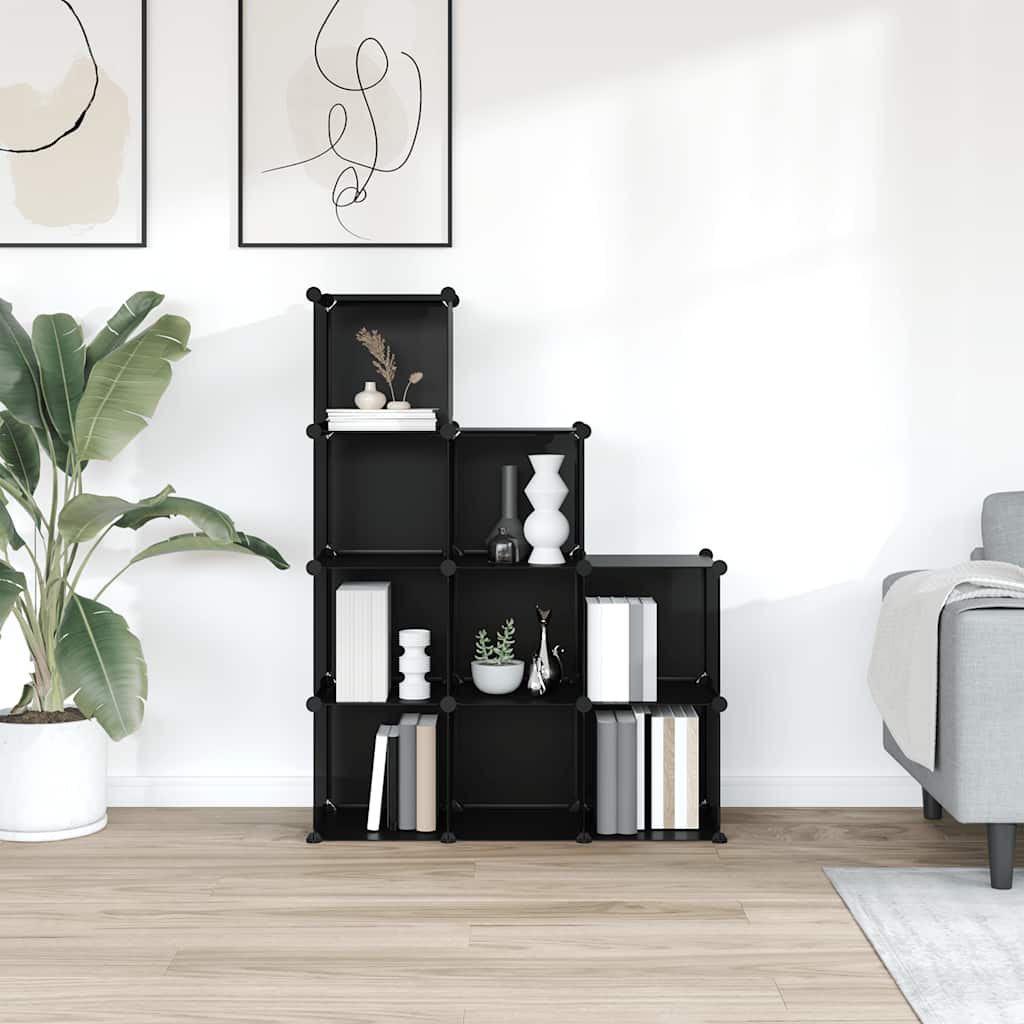 Vidaxl Storage mobili con 9 compartimenti polipropene nero