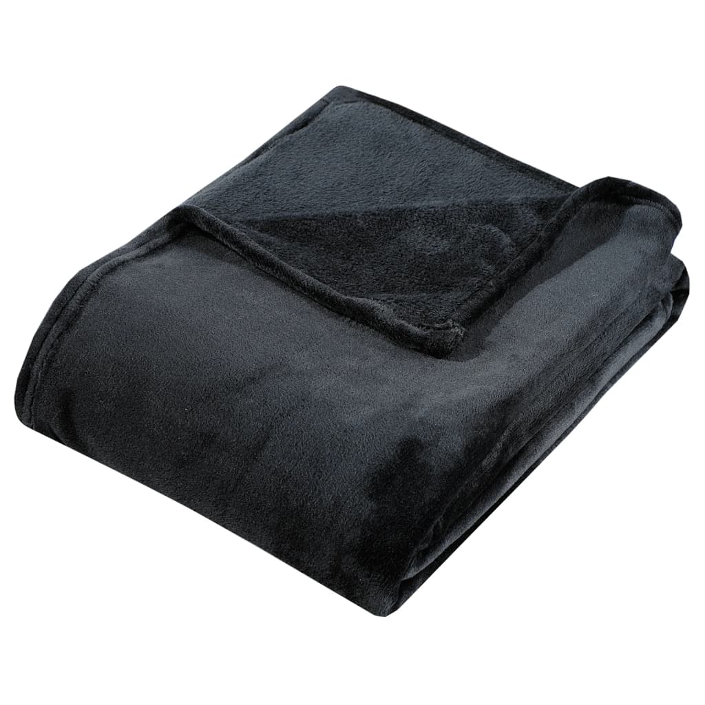 Vidaxl coperta 130x170 cm poliestere nero