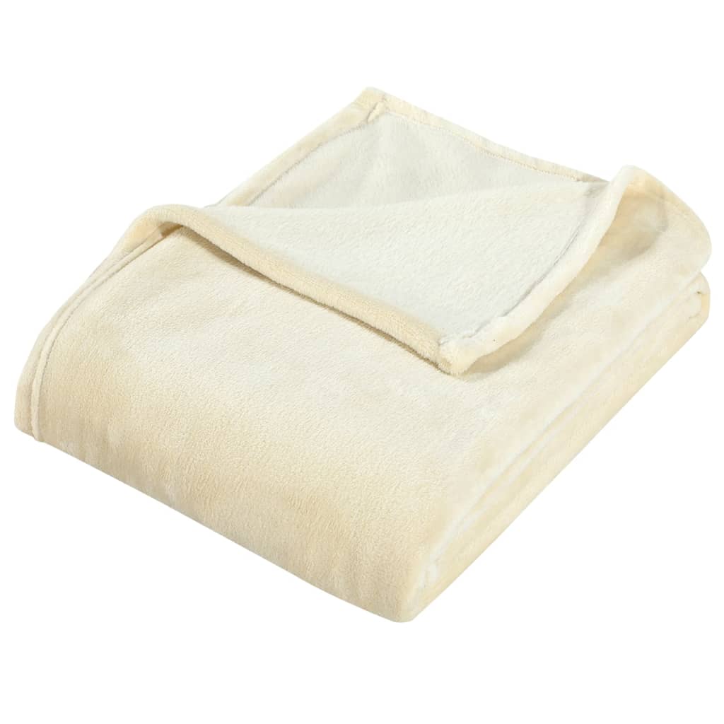 Vidaxl coperta 130x170 cm crema poliestere