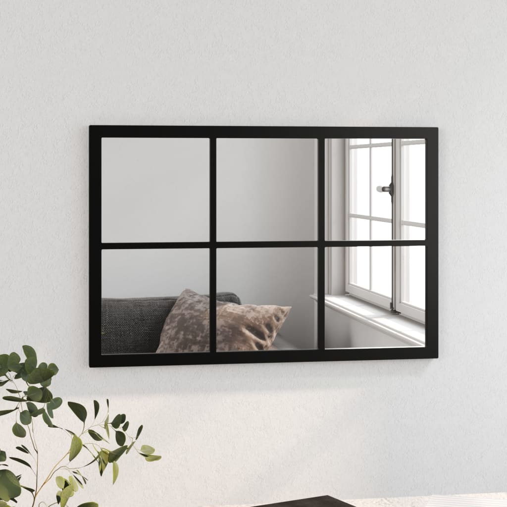 Specchio da parete Vidaxl 60x40 cm in metallo nero