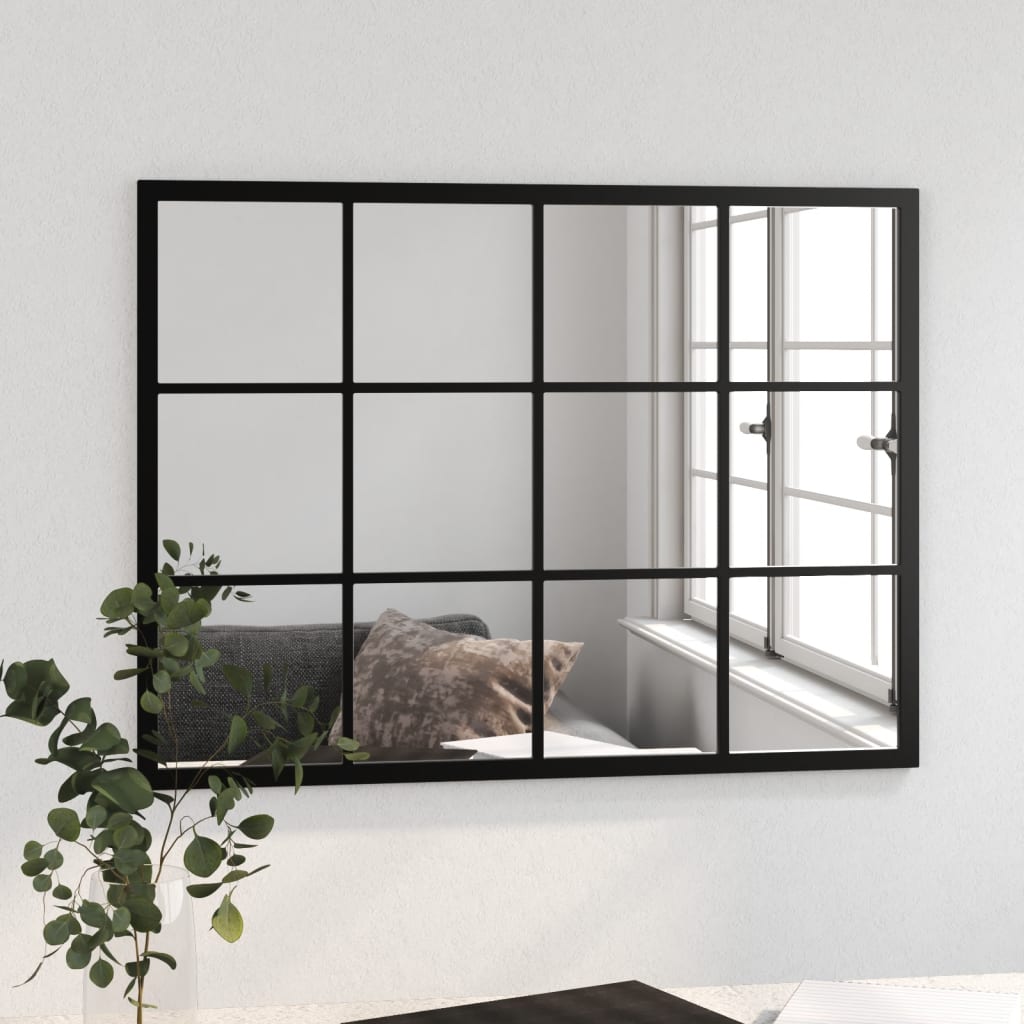 Specchio da parete Vidaxl 80x60 cm in metallo nero