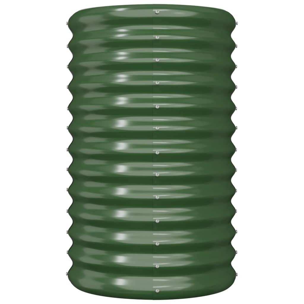 Vidaxl Planning Box 40x40x68 cm en polvo -acero recubierto verde