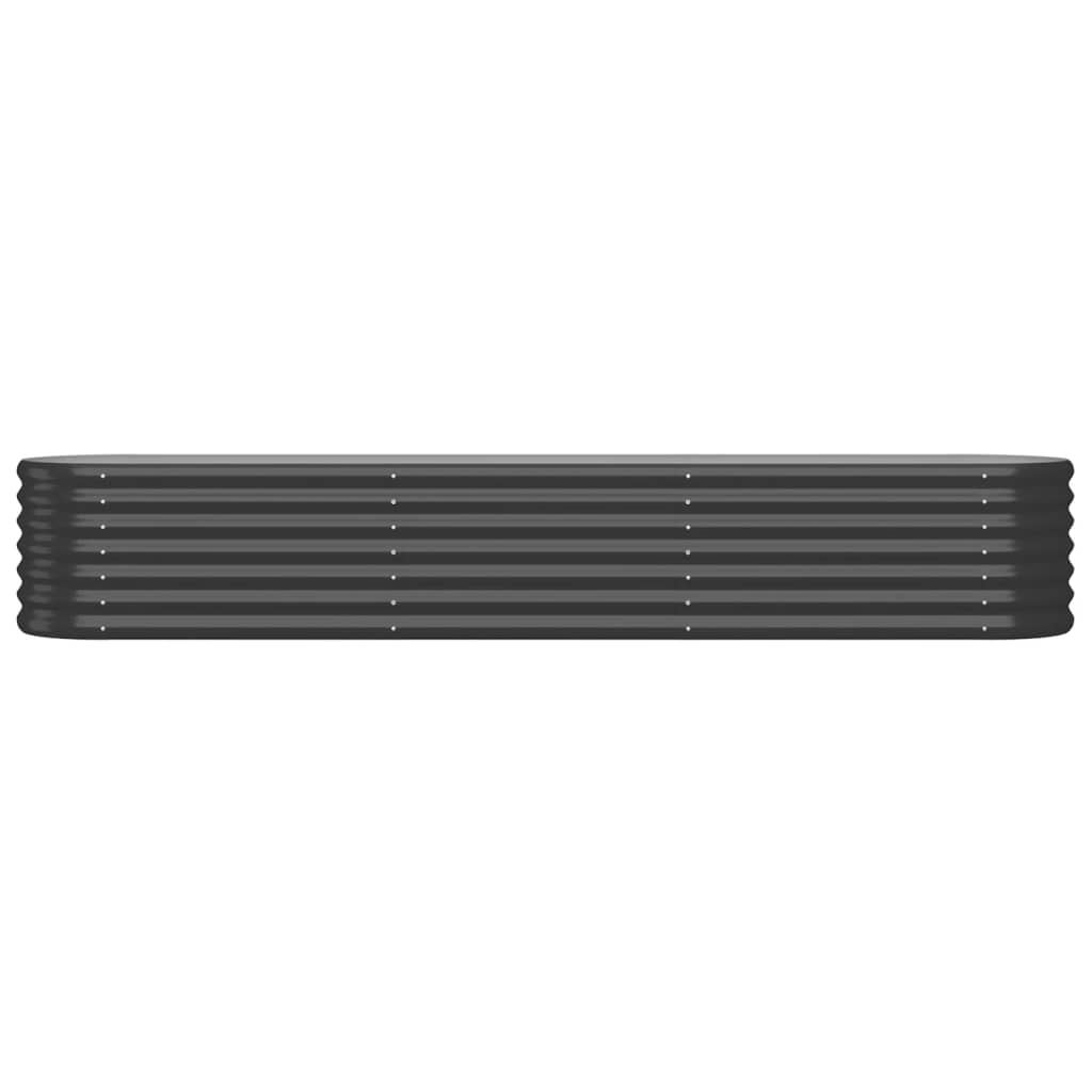 Vidaxl Planning Box 224x40x36 cm in polvere antracite in acciaio rivestito