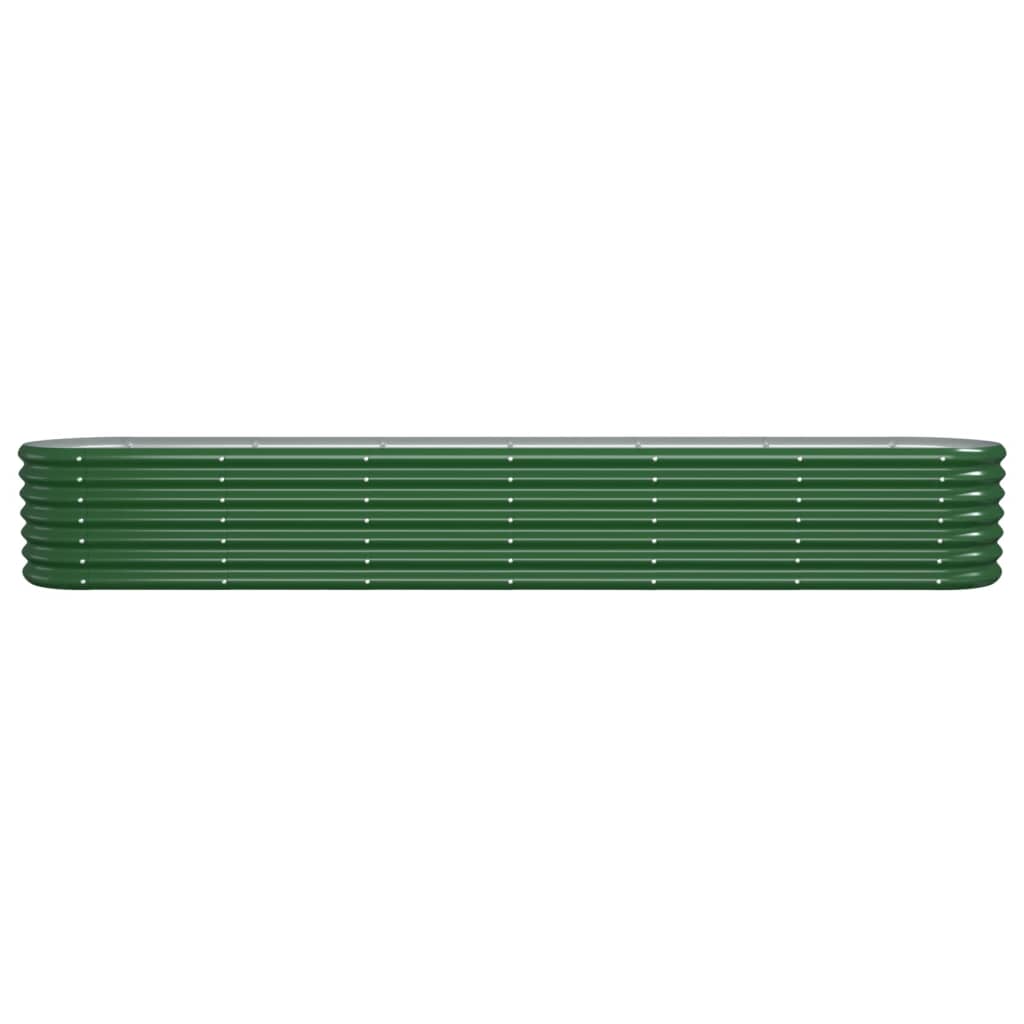 Casella di pianificazione Vidaxl 260x40x36 cm in polvere verdi in acciaio rivestito