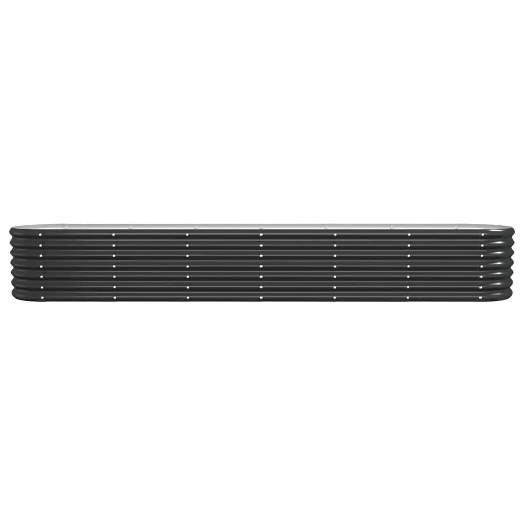 Casella di pianificazione Vidaxl 260x40x36 cm in polvere con antracite in acciaio rivestito