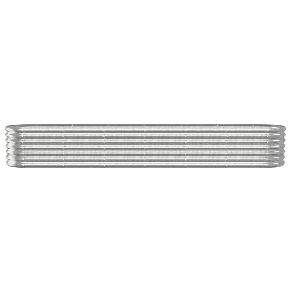 Vidaxl Planning Box 260x40x36 cm en polvo -acero cubierto de plata de color
