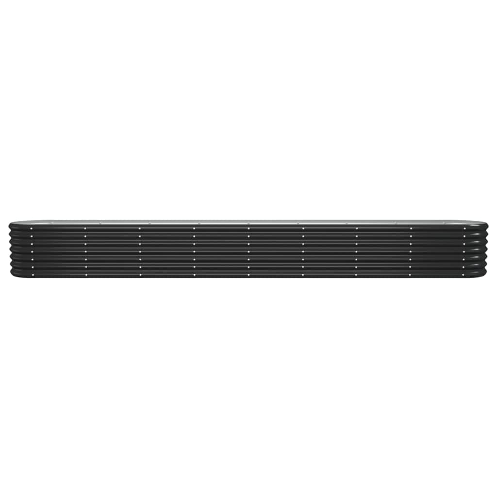 Vidaxl fioriera 332x40x36 cm in polvere antracite in acciaio rivestito