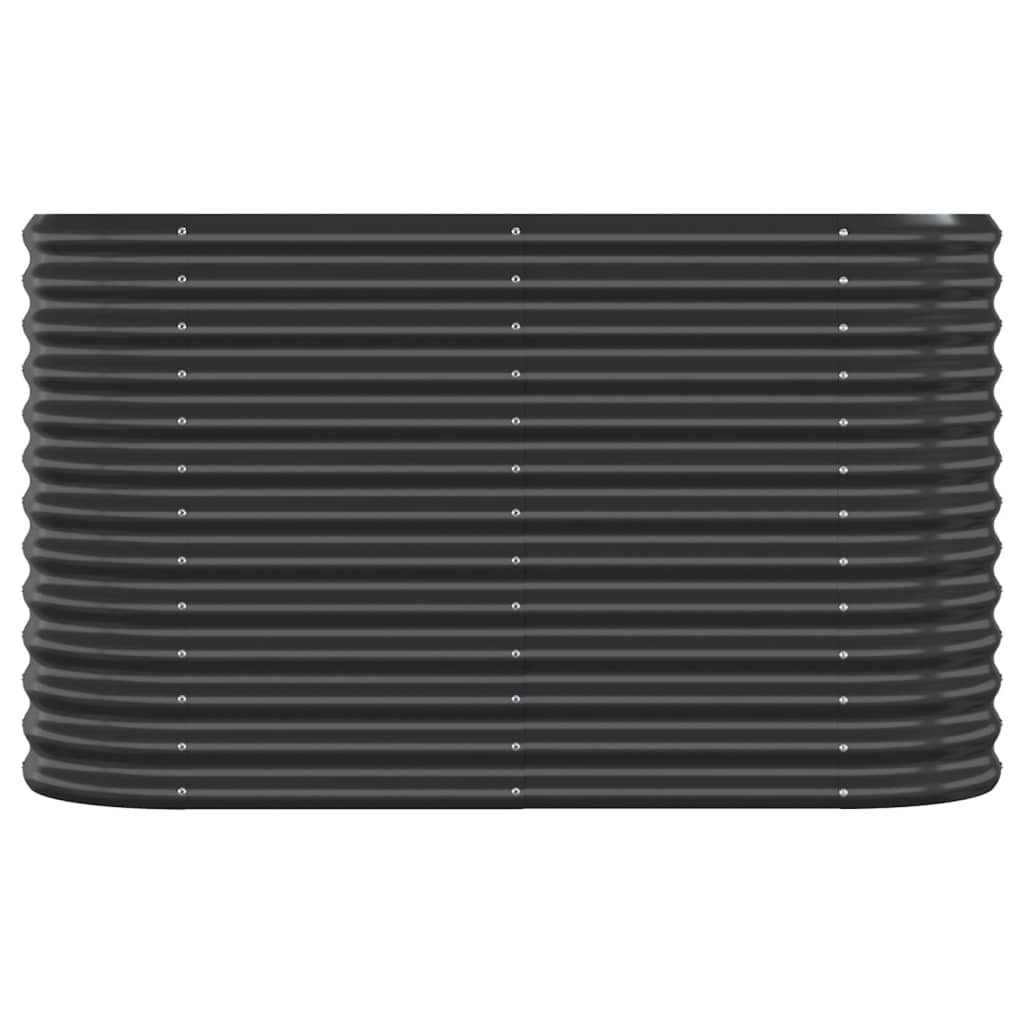 Casella di pianificazione Vidaxl 114x40x68 cm in polvere con antracite in acciaio rivestito