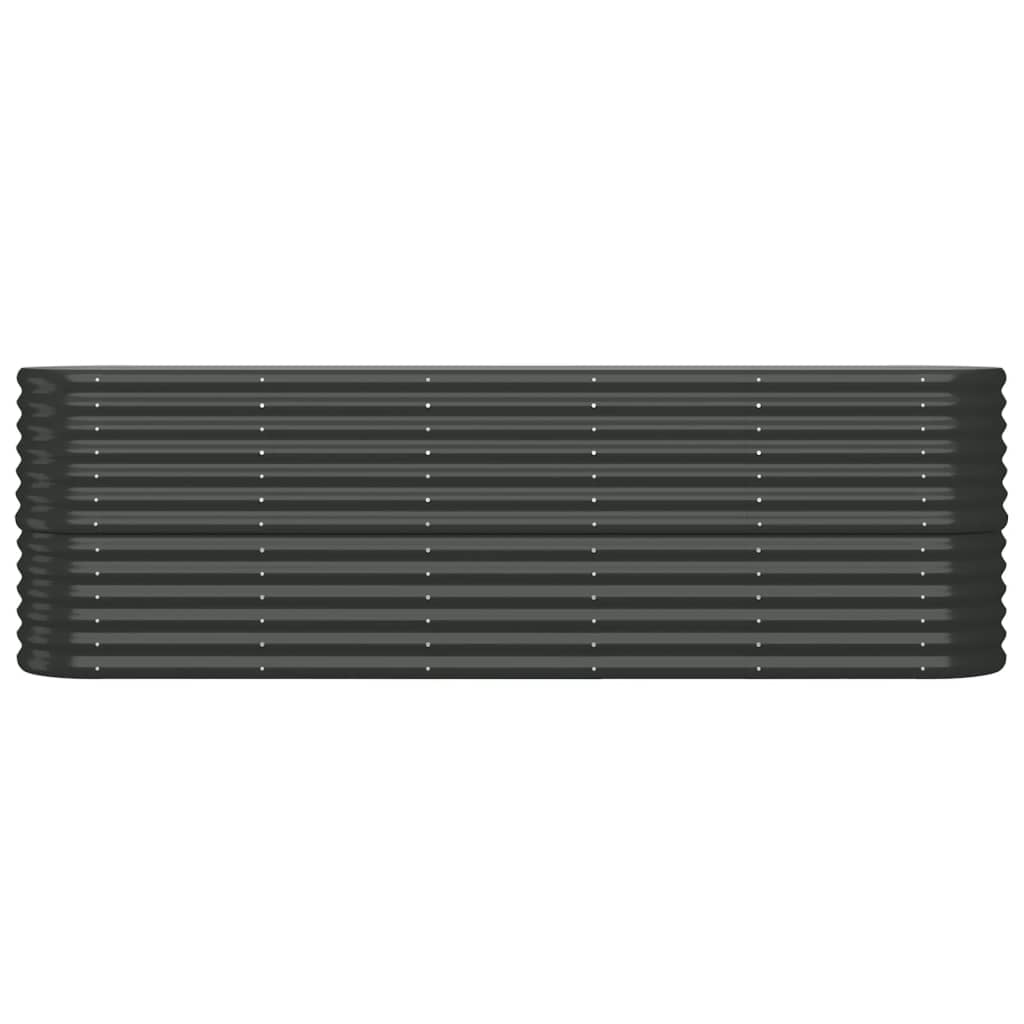 Vidaxl Planning Box 224x40x68 cm in polvere antracite in acciaio rivestito