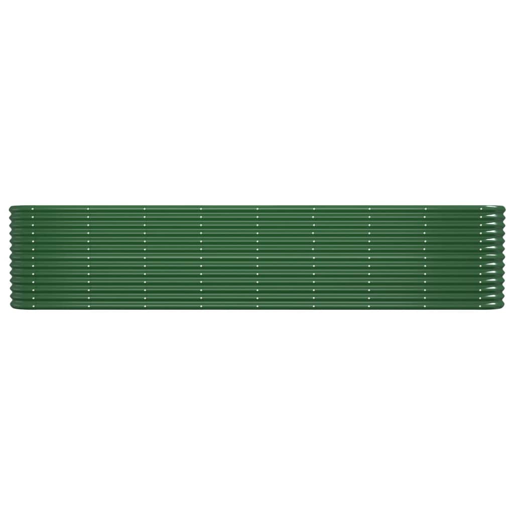 Vidaxl Planning Box 332x40x68 cm en polvo -acero recubierto verde