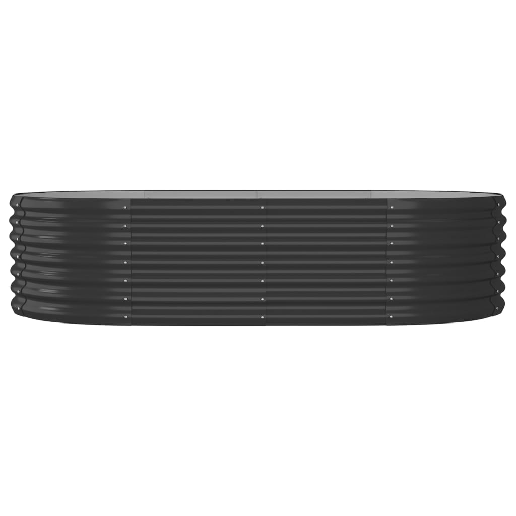 Vidaxl fioriera 152x80x36 cm in polvere antracite in acciaio rivestito
