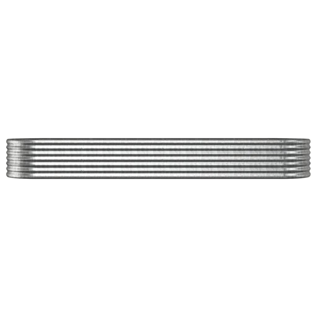 Vidaxl Planning Box 296x80x36 cm en polvo -acero cubierto de plata de color