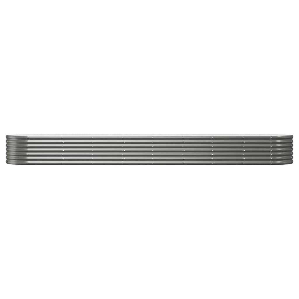 Vidaxl plantenbak 368x80x36 cm gegalvaniseerd staal grijs
