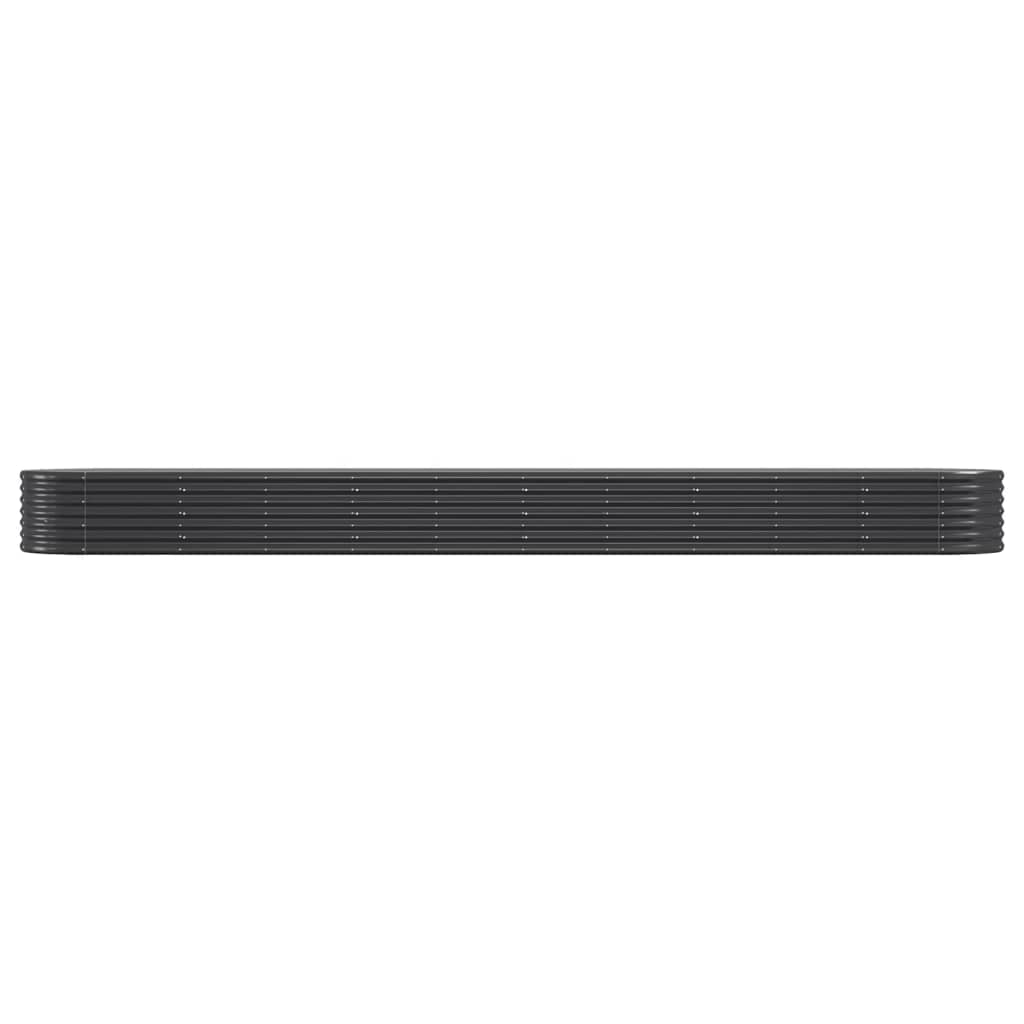 Casella di pianificazione Vidaxl 440x80x36 cm in polvere antracite in acciaio rivestito