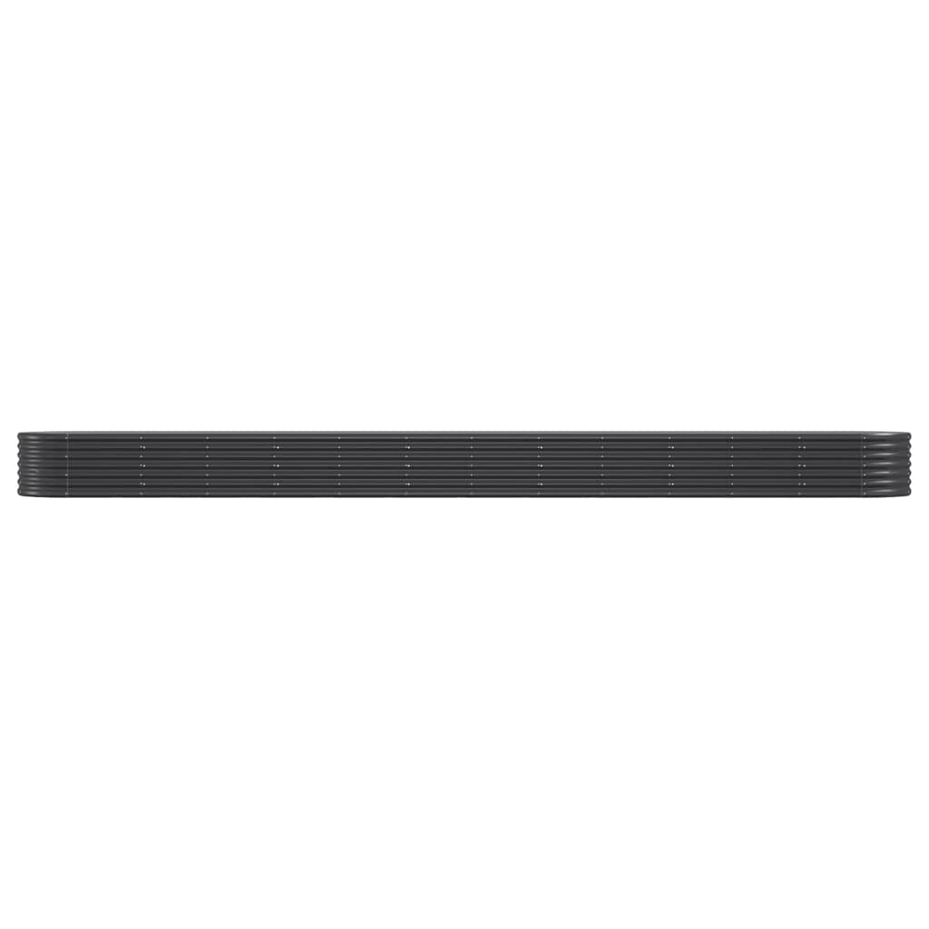 Casella di pianificazione Vidaxl 512x80x36 cm in polvere con antracite in acciaio rivestito