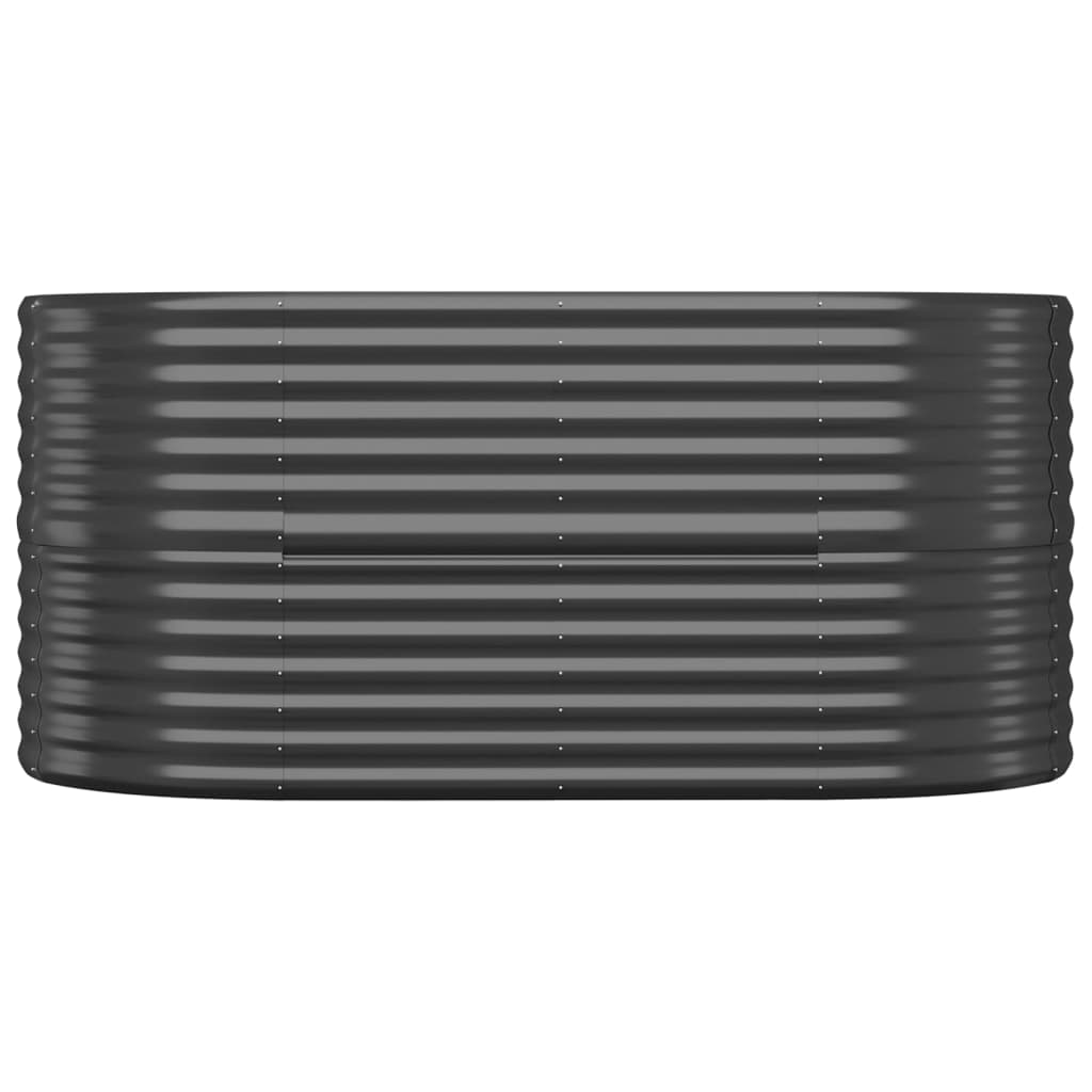 Scatola di pianificazione Vidaxl 152x80x68 cm in polvere antracite in acciaio rivestito