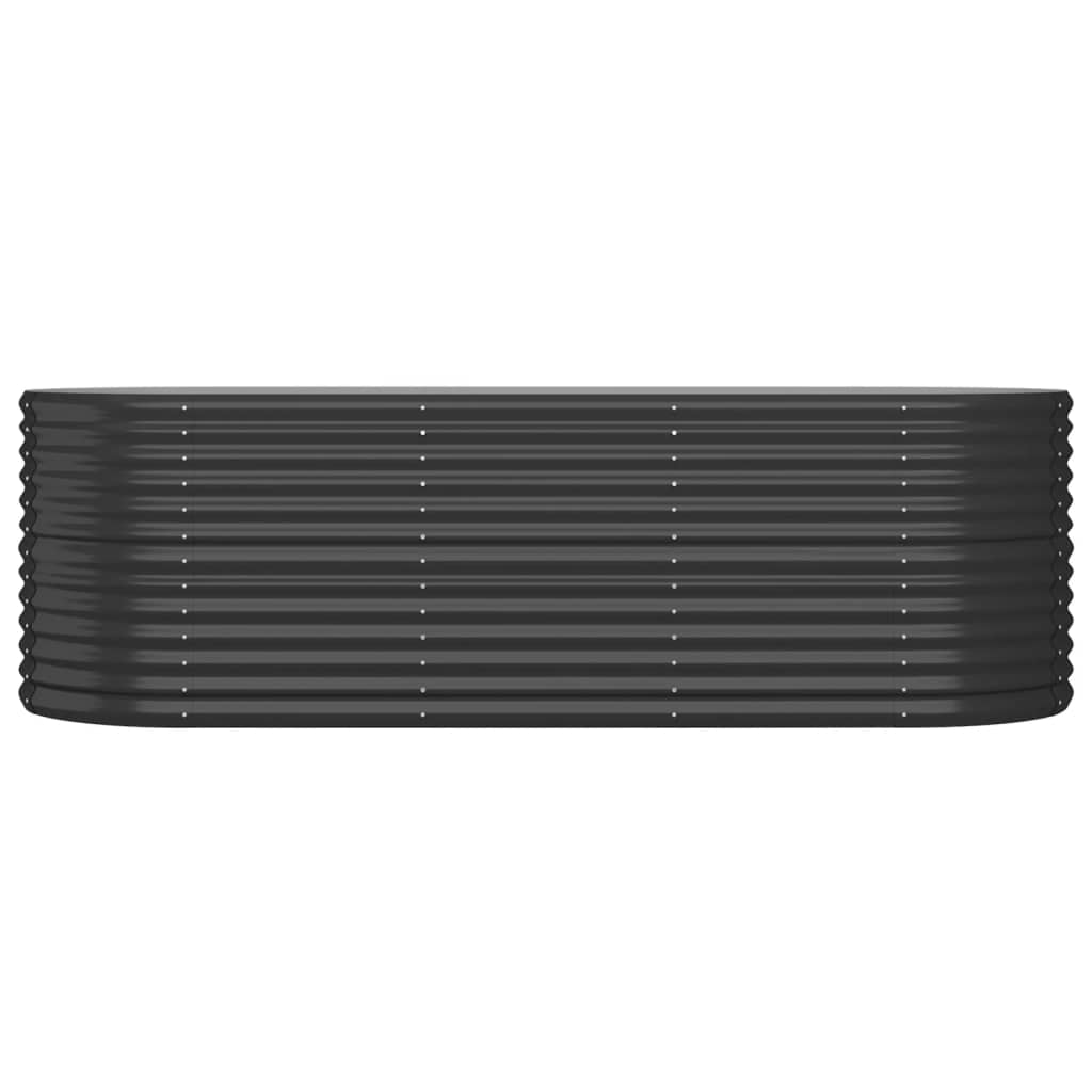Vidaxl Planning Box 224x80x68 cm in polvere antracite in acciaio rivestito
