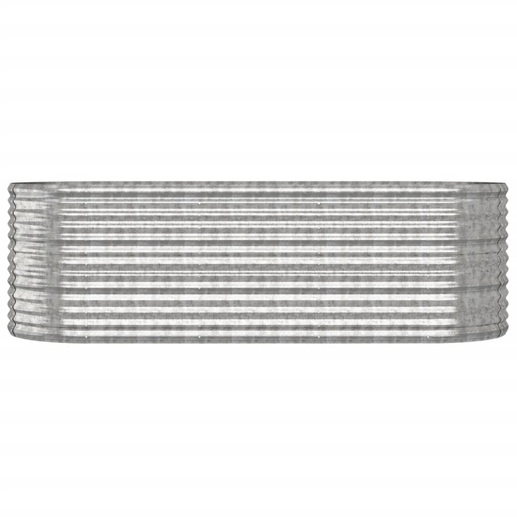 Vidaxl Planning Box 224x80x68 cm en polvo -acero cubierto de plata de color