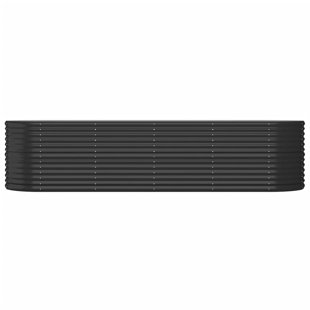Scatola di pianificazione Vidaxl 296x80x68 cm in polvere con antracite in acciaio rivestito