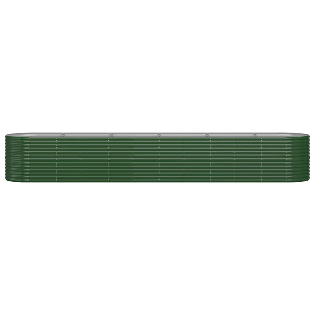 Casella di pianificazione Vidaxl 440x80x68 cm in polvere verdi in acciaio rivestito