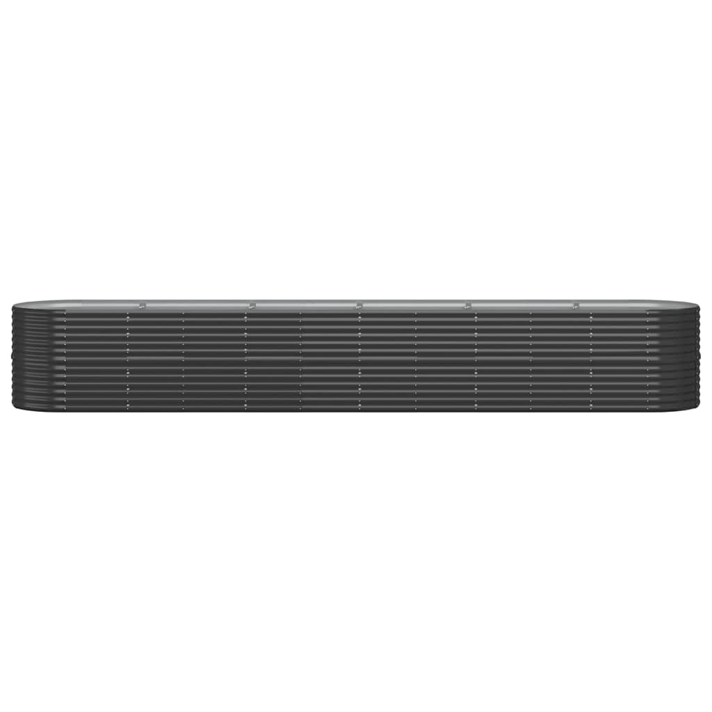 Vidaxl Planning Box 440x80x68 cm in polvere antracite in acciaio rivestito