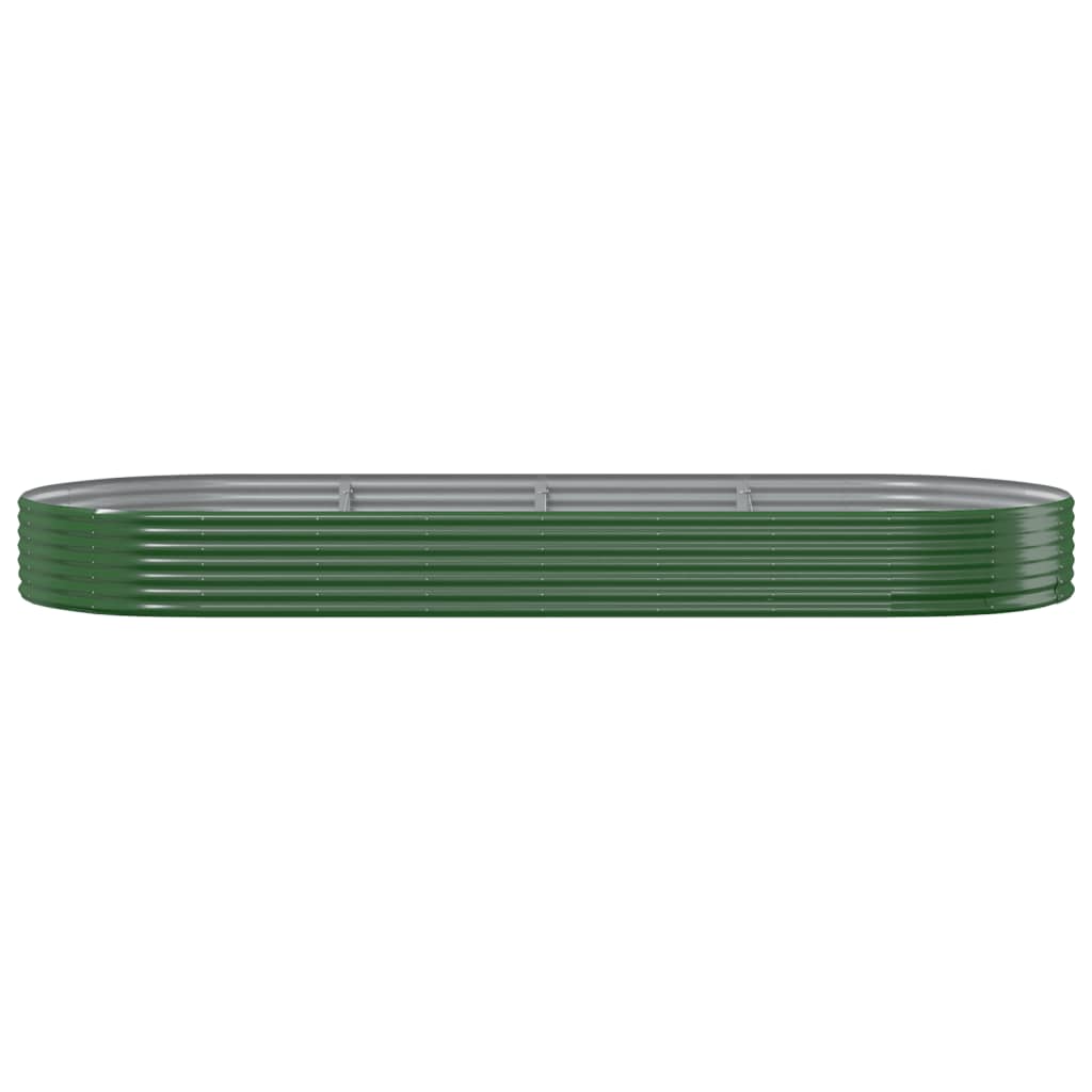 Vidaxx jardinera 373x140x36 cm acero galvanizado verde