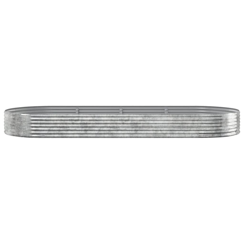 Vidaxl Planning Box 373x140x36 cm Powder -Coated Silver Colored