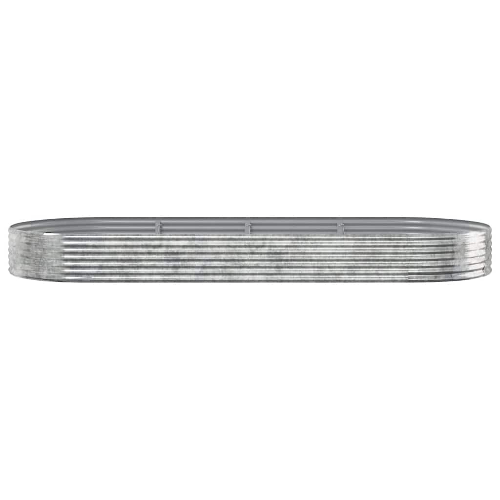 Vidaxl plantenbak 373x140x36 cm gegalvaniseerd staal zilverkleurig