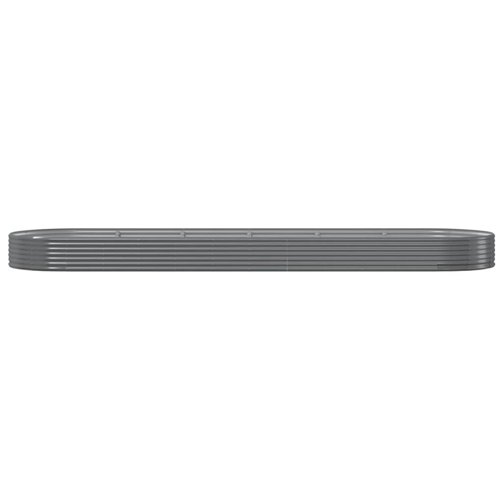 Casella di pianificazione Vidaxl 523x140x36 cm in polvere grigio in acciaio rivestito