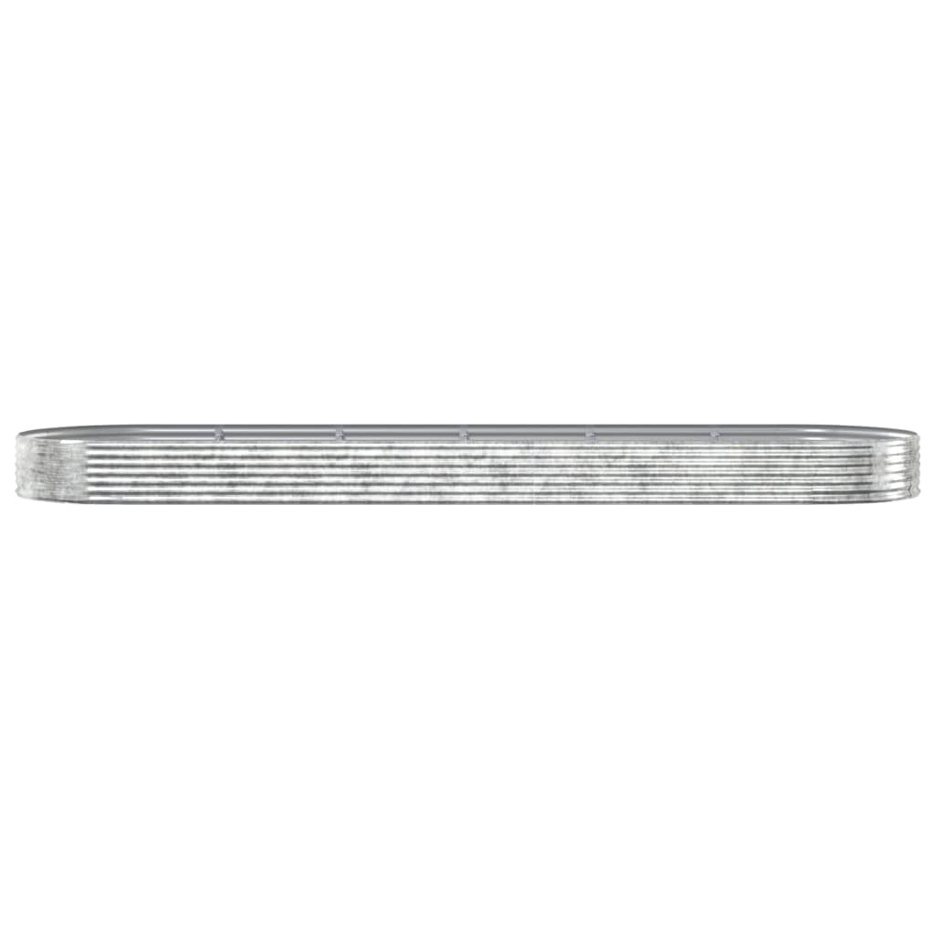 Vidaxl Sembradora 523x140x36 cm Polvo de acero cubierto de plata de color