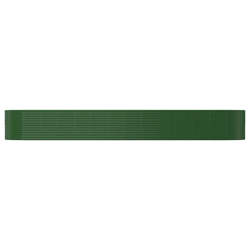 Scatola di pianificazione Vidaxl 554x100x68 cm in polvere verdi in acciaio rivestito