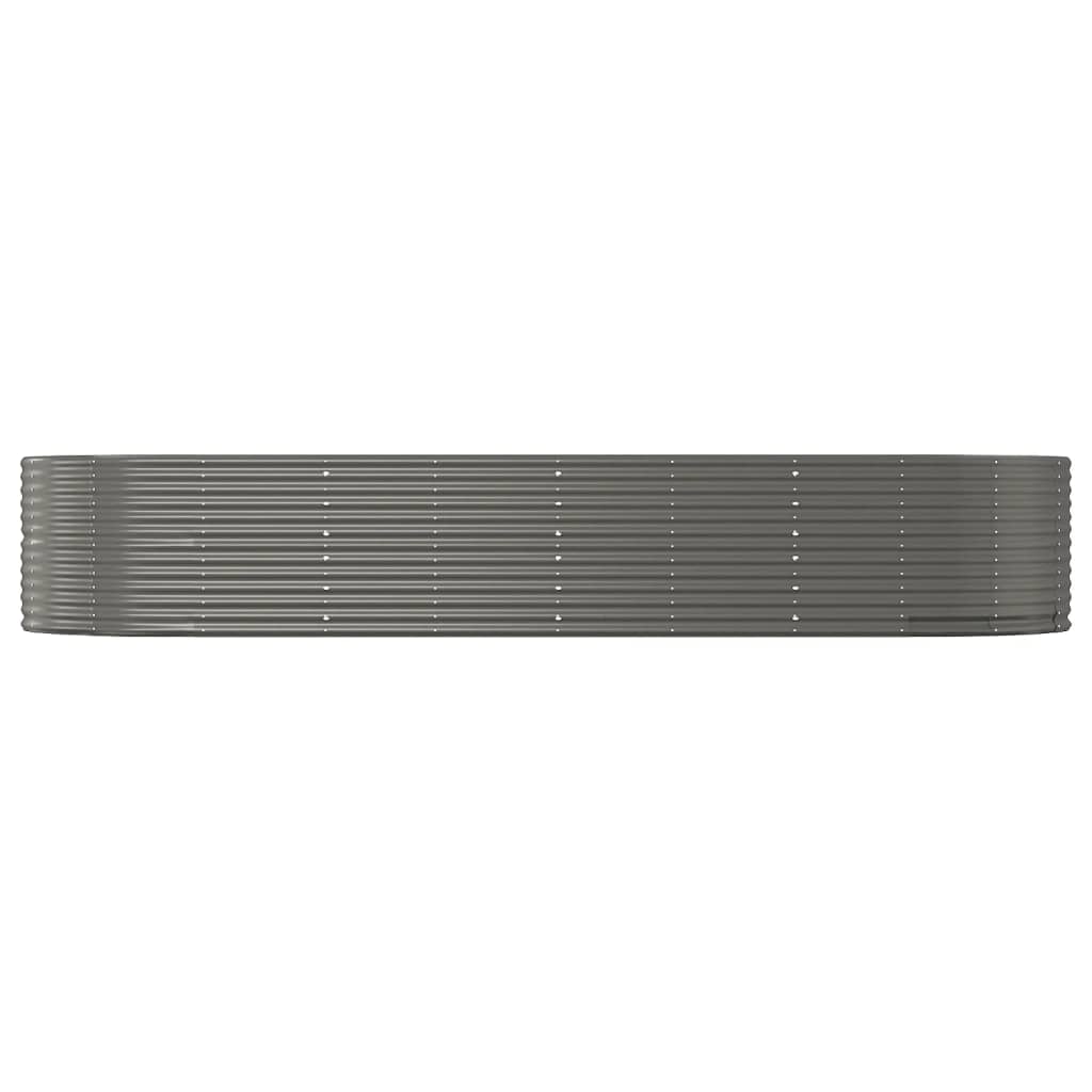 Casella di pianificazione Vidaxl 367x140x68 cm in polvere grigio in acciaio rivestito