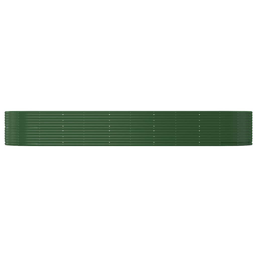 Casella di pianificazione Vidaxl 447x140x68 cm in polvere verdi acciaio rivestito