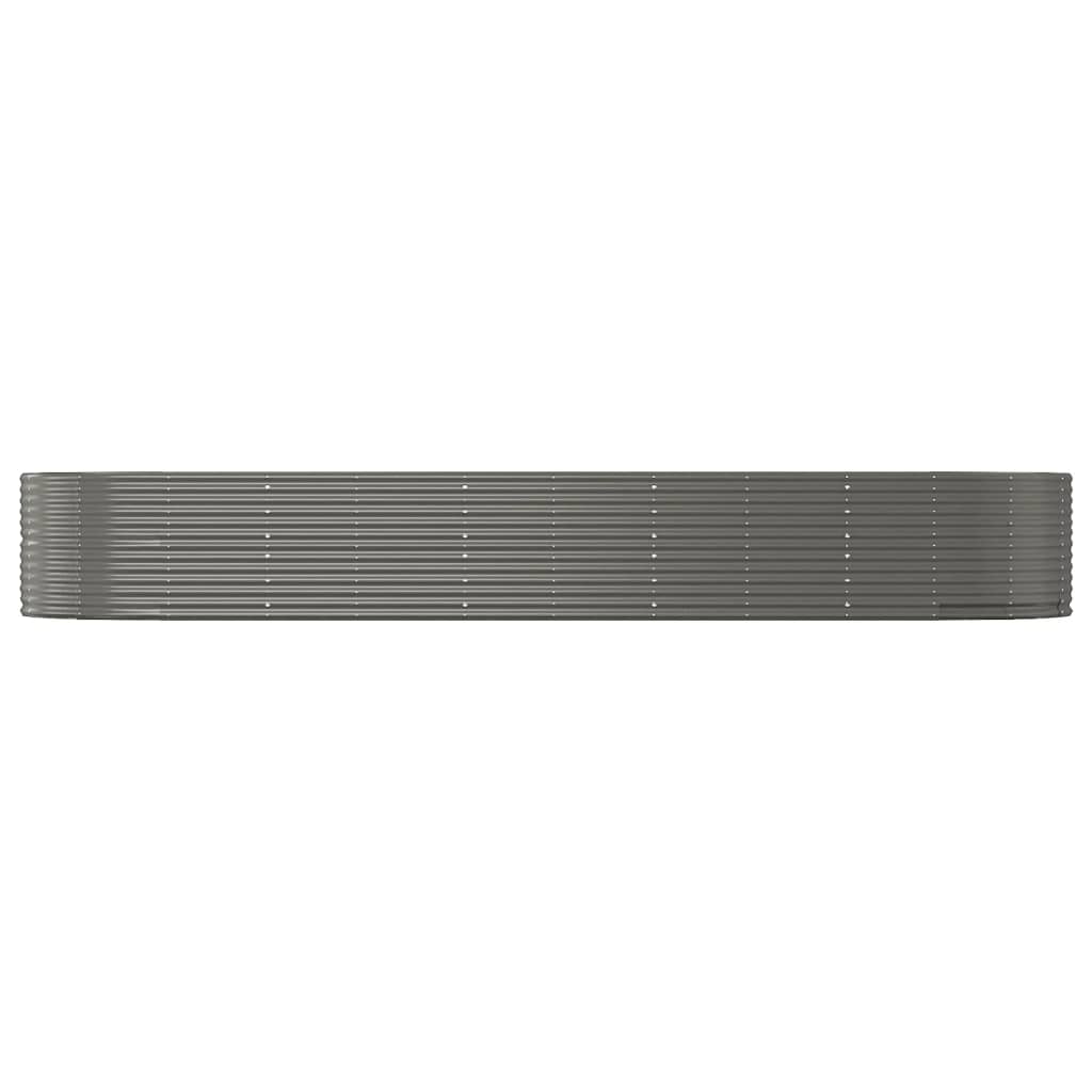 Scatola di pianificazione Vidaxl 447x140x68 cm in polvere grigio in acciaio rivestito