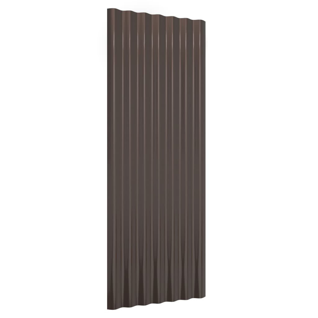 Vidaxl dakpanelen 12 st 100x36 cm gegalvaniseerd staal bruin