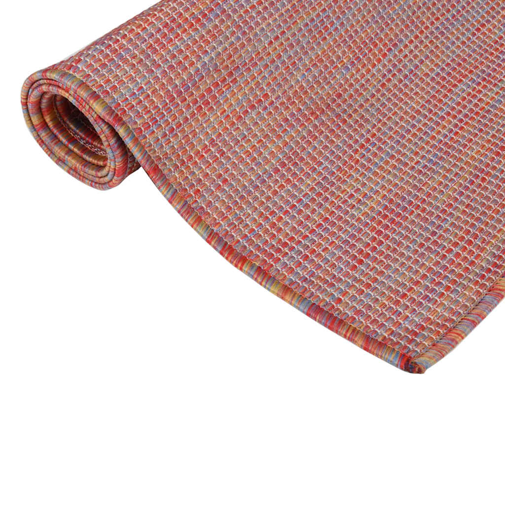 Vidaxl Outside Rug Flat -Woven 120x170 cm rojo