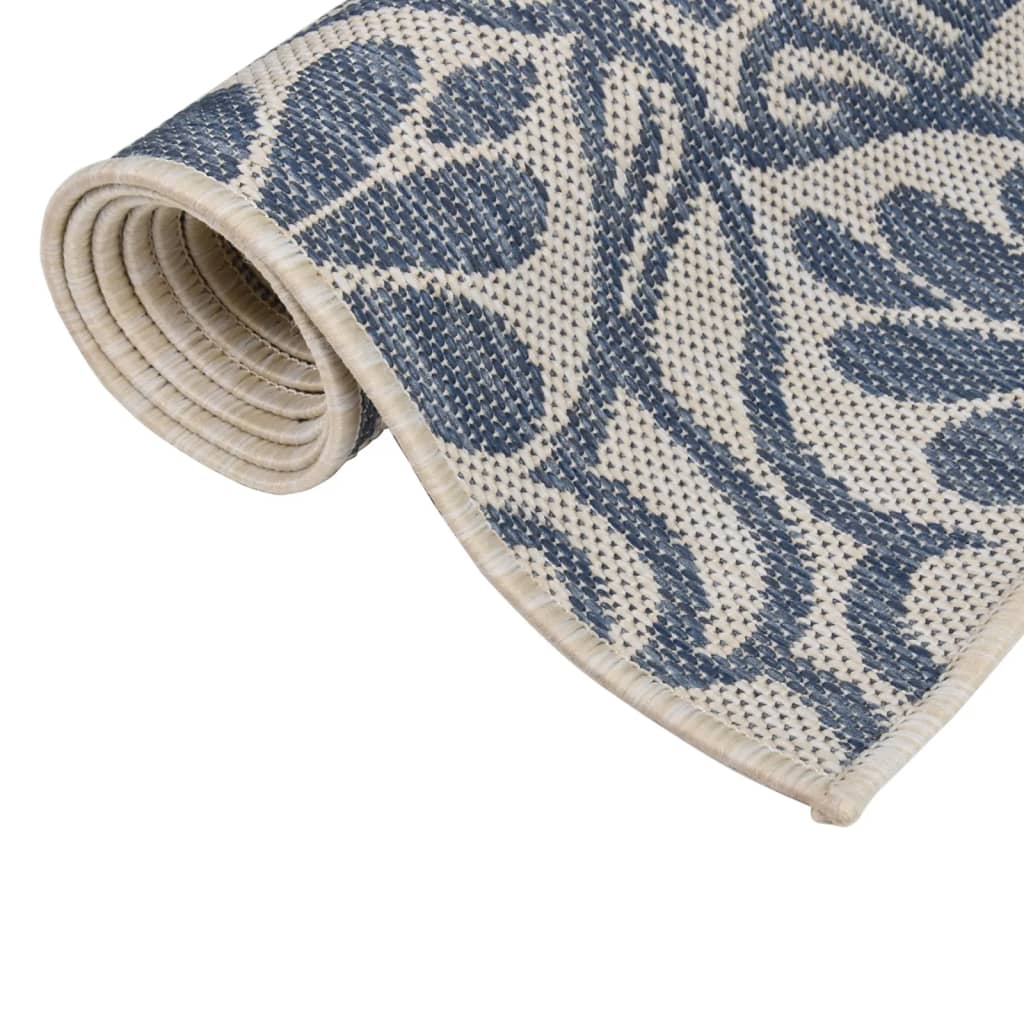 Vidaxl tappeto esterno con pattern piatto -ze 160x230 cm blu