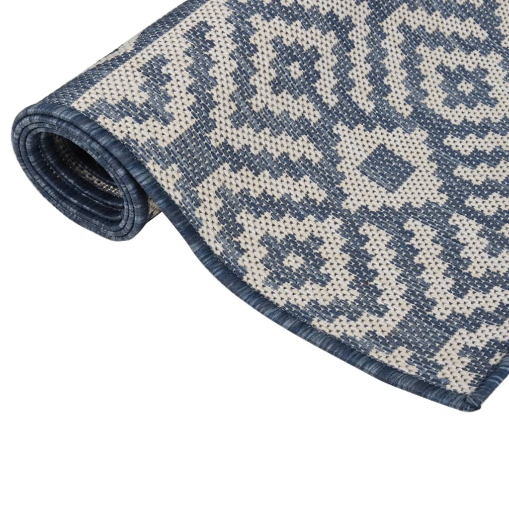 Vidaxl tappeto esterno con pattern piatto -ze 160x230 cm blu